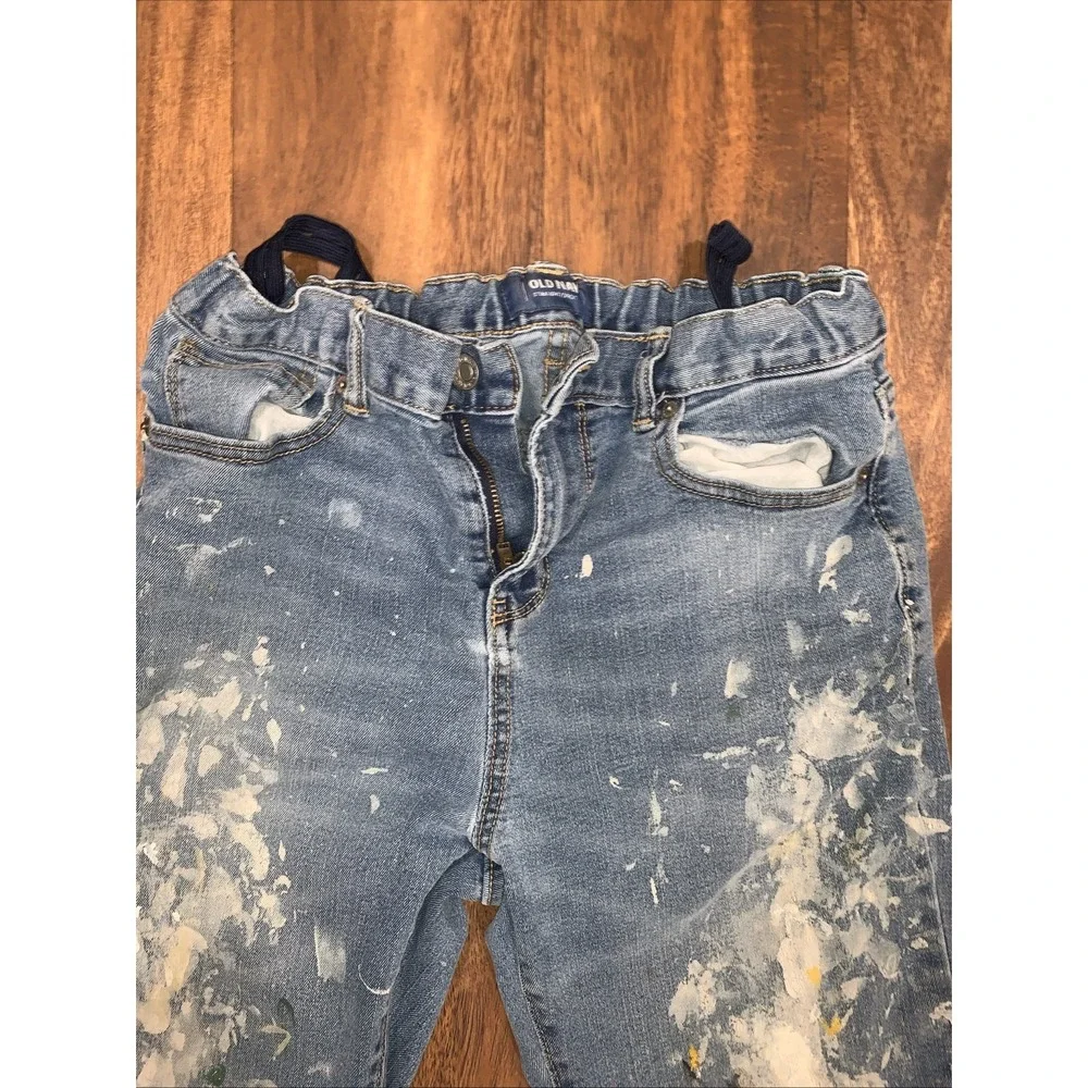 Y2k Distressed Festival summer wear Old Navy Girls Straight DroIT JEANS Size 18